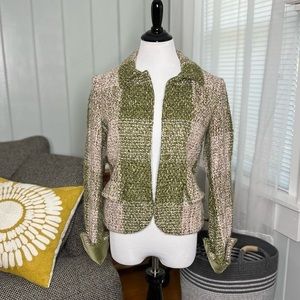 Pink Tartan wool blend coat